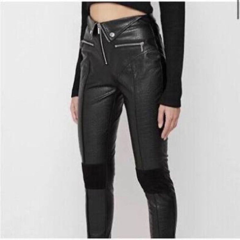 Maniere De Voir Black Leather Pants